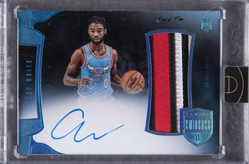 2019-20 Panini Eminence Jumbo Patch Autographs #JP-CBW Coby White Signed Patch Rookie Card (#1/1) - Panini Encased 